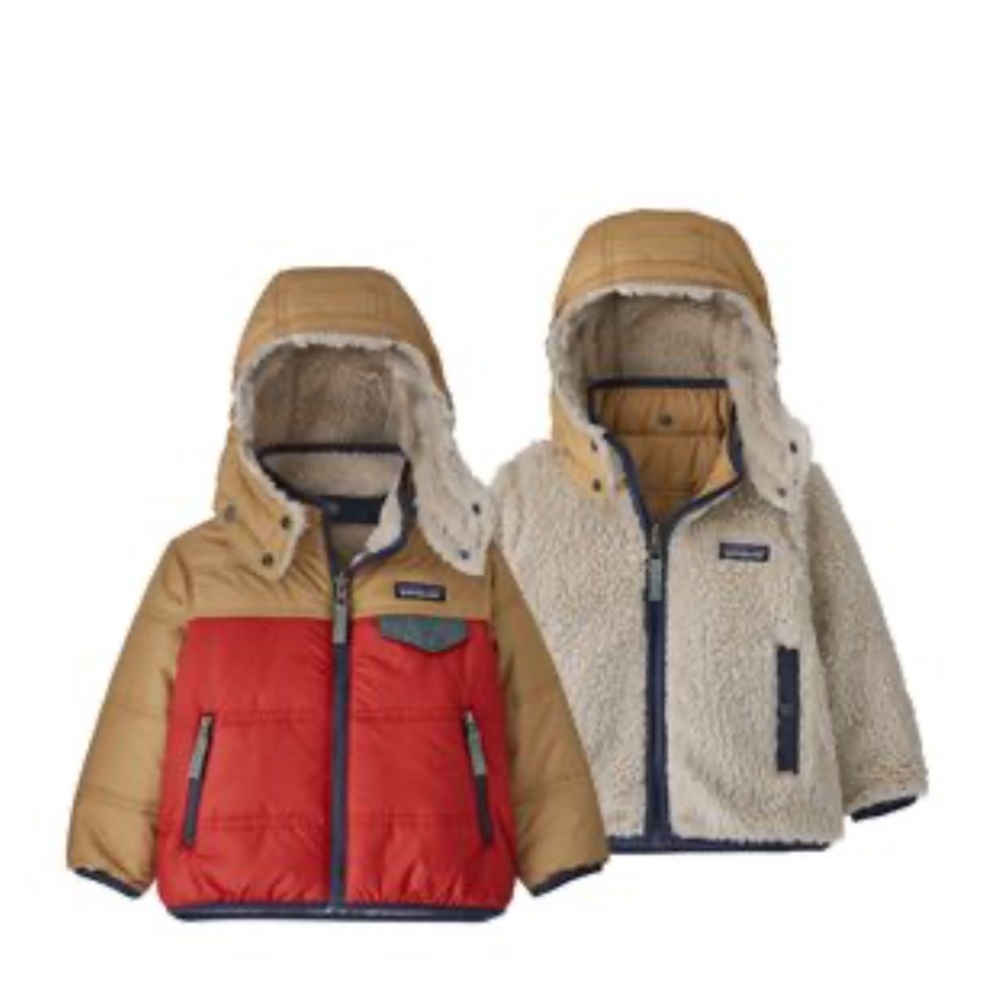 Baby Patagonia Reversible Tribbles Hooded Jacket Sz 3T